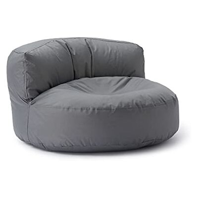 Lumaland Grand canapé pouf rond 320 l avec dossier et rembourrage inclus – Fauteuil de relaxation imperméable pour extérieur – Meuble idéal pour salon, jardin et terrasse – 90 x 50 cm, gris Lumaland Grand canapé pouf rond 320 l avec dossier et rembourrage inclus – Fauteuil de relaxation imperméable pour extérieur – Meuble idéal pour salon, jardin et terrasse – 90 x 50 cm, gris