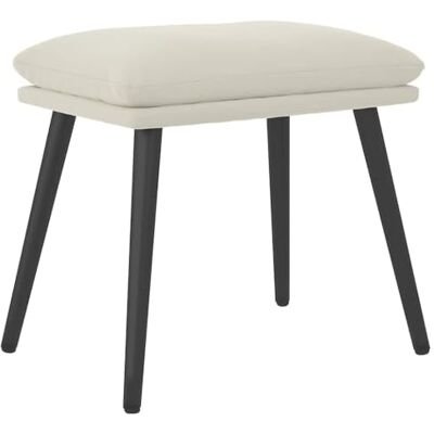 vidaXL Repose-pied Pouf de Salon Tabouret de Canapé Meuble de Salle de Séjour Tabouret de Salon Intérieur Blanc Crème 45x29,5x35 cm Velours vidaXL Repose-pied Pouf de Salon Tabouret de Canapé Meuble de Salle de Séjour Tabouret de Salon Intérieur Blanc Crème 45x29,5x35 cm Velours