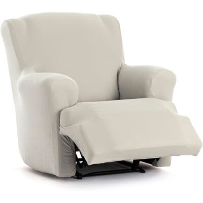 Eysa Housse de canapé bi-élastique pour fauteuil relax pieds ensemble couleur écru design Harlem Eysa Housse de canapé bi-élastique pour fauteuil relax pieds ensemble couleur écru design Harlem