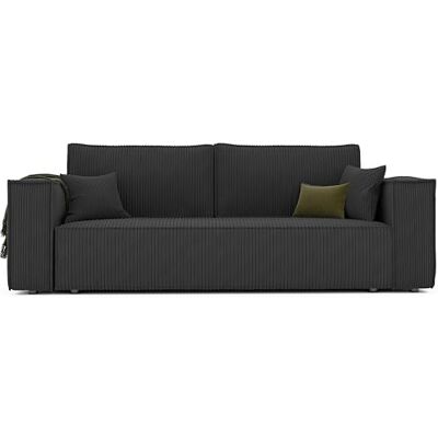 GREKPOL Sofa 240x105 cm Canapé 3 Places Velours Côtelé Noir Canapé Convertible 3 Places avec Dossier rembourré GREKPOL Sofa 240x105 cm Canapé 3 Places Velours Côtelé Noir Canapé Convertible 3 Places avec Dossier rembourré
