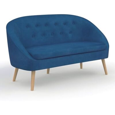 IDMarket Canapé Banquette en Velours Sonia Bleu IDMarket Canapé Banquette en Velours Sonia Bleu