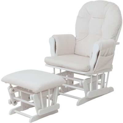Mendler HWC-C76 Fauteuil de relaxation avec tabouret en tissu velours côtelé 320 g/m² Certifié Öko-Tex Crème Armature blanche Mendler HWC-C76 Fauteuil de relaxation avec tabouret en tissu velours côtelé 320 g/m² Certifié Öko-Tex Crème Armature blanche