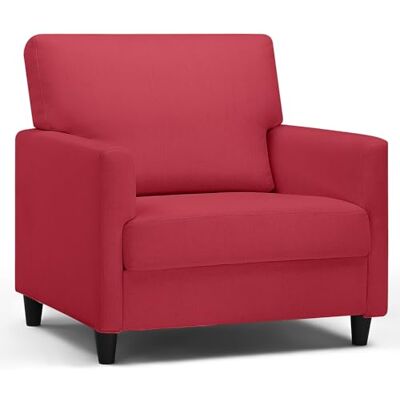 COMHOMA Fauteuil de relaxation Fauteuil TV Fauteuil de salon Canapé simple pour chambre à coucher, coin lecture Chaise latérale avec mousse à mémoire de forme douce Housse en lin Rouge COMHOMA Fauteuil de relaxation Fauteuil TV Fauteuil de salon Canapé simple pour chambre à coucher, coin lecture Chaise latérale avec mousse à mémoire de forme douce Housse en lin Rouge