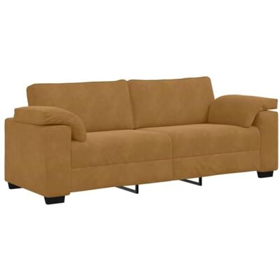 vidaXL Canapé 3 Places Marron 178cm Velours - Canapé vidaXL Canapé 3 Places Marron 178cm Velours - Canapé
