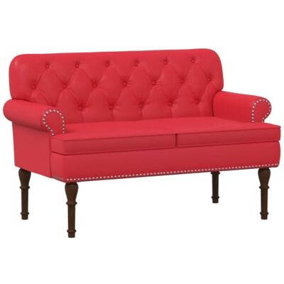vidaXL Canapé love seat avec capitonnage en boutons Rouge Simili cuir, vidaXL Canapé love seat avec capitonnage en boutons Rouge Simili cuir,