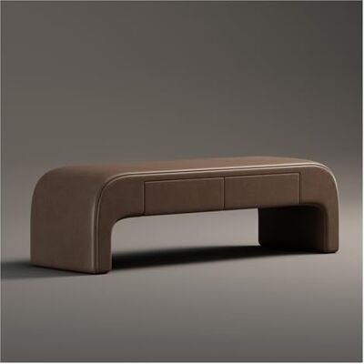 FAJNUZI2024 Banc de lit Banc de rangement moderne, banc ottoman rembourré en cuir, tabouret d'extrémité lit, joli d'entrée for chambre à coucher, salon, entrée avec 2 tiroirs(Brown,180 * 45 * 43cm) FAJNUZI2024 Banc de lit Banc de rangement moderne, banc ottoman rembourré en cuir, tabouret d'extrémité lit, joli d'entrée for chambre à coucher, salon, entrée avec 2 tiroirs(Brown,180 * 45 * 43cm)