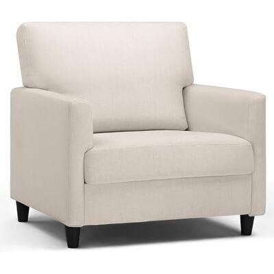 COMHOMA Fauteuil de relaxation Fauteuil TV Fauteuil de salon Canapé simple pour chambre à coucher, coin lecture Chaise latérale avec mousse à mémoire de forme douce Housse en lin Blanc COMHOMA Fauteuil de relaxation Fauteuil TV Fauteuil de salon Canapé simple pour chambre à coucher, coin lecture Chaise latérale avec mousse à mémoire de forme douce Housse en lin Blanc