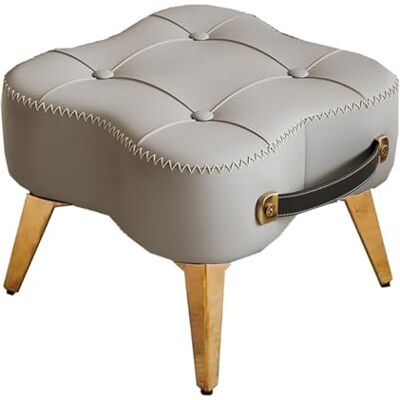 GIZNXBA Ottoman Pouf Petit Banc Ottoman Repose-pieds Rembourré Pour Canapé Chaises En Cuir Pour Salon Marchepied Pour Chambre À Coucher, Bureau, Entrée(Gray,A) GIZNXBA Ottoman Pouf Petit Banc Ottoman Repose-pieds Rembourré Pour Canapé Chaises En Cuir Pour Salon Marchepied Pour Chambre À Coucher, Bureau, Entrée(Gray,A)