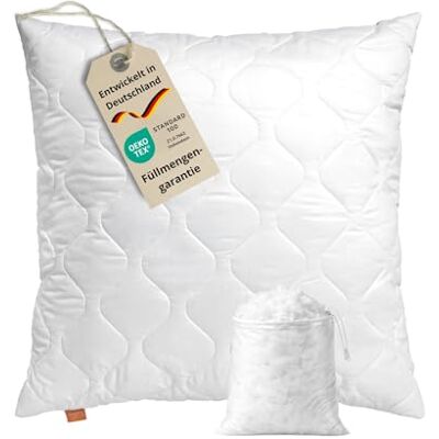 sleepling Komfort 100 Oreiller, 40 x 40 cm, Inlet, Coussin de canapé, lavable à 60 degrés, fabriqué en UE, garantie de remplissage, garantie de taille, blanc sleepling Komfort 100 Oreiller, 40 x 40 cm, Inlet, Coussin de canapé, lavable à 60 degrés, fabriqué en UE, garantie de remplissage, garantie de taille, blanc
