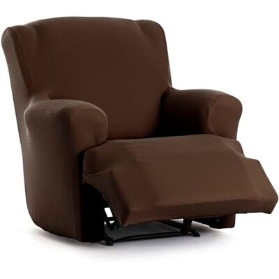 Eysa Housse de canapé bi-élastique pour fauteuil relax pieds ensemble couleur marron motif Harlem Eysa Housse de canapé bi-élastique pour fauteuil relax pieds ensemble couleur marron motif Harlem