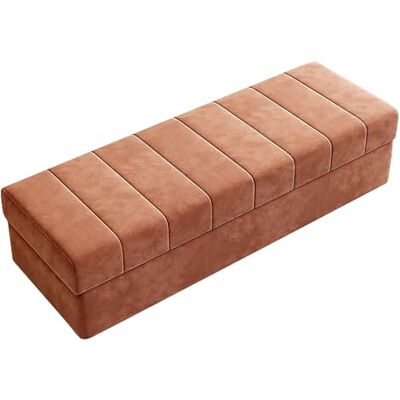 lyxamjrzyp Bancs Bout de Lit, Banc Coffre Rangement avec Dessus Rabattable, Siège Rembourré, pour Entrée, Chambre, Pouf Coffre(Orange,130x40cm) lyxamjrzyp Bancs Bout de Lit, Banc Coffre Rangement avec Dessus Rabattable, Siège Rembourré, pour Entrée, Chambre, Pouf Coffre(Orange,130x40cm)