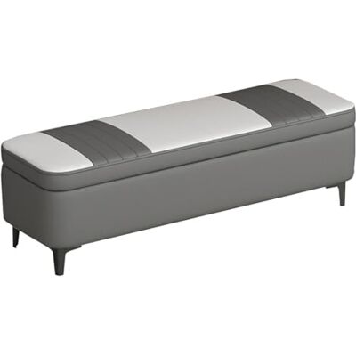 GIZNXBA Pouf Ottoman Cuir Pour Chambre À Coucher Banc De Rangement En Cuir Avec Rembourrage Épais Et Pieds En Métal Pouf Avec Rangement Pour Chambre À Coucher, Salon, Couloir(Dark gray,40cm) GIZNXBA Pouf Ottoman Cuir Pour Chambre À Coucher Banc De Rangement En Cuir Avec Rembourrage Épais Et Pieds En Métal Pouf Avec Rangement Pour Chambre À Coucher, Salon, Couloir(Dark gray,40cm)