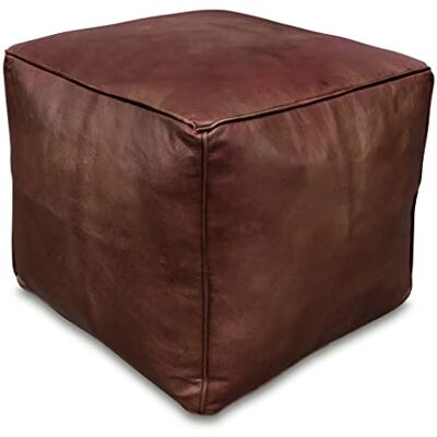 See the Good Pouf Carré en Cuir Véritable Fait Main Vendu Rembourré Coussin de Sol, Ottoman, Repose-Pieds (Marron) See the Good Pouf Carré en Cuir Véritable Fait Main Vendu Rembourré Coussin de Sol, Ottoman, Repose-Pieds (Marron)