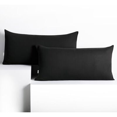 DecoKing Lot de 2 Taies d'oreiller 40 x 80 cm Jersey 100% Coton Peigné Fermeture Éclair Noir Amber Fermeture éclair noire DecoKing Lot de 2 Taies d'oreiller 40 x 80 cm Jersey 100% Coton Peigné Fermeture Éclair Noir Amber Fermeture éclair noire