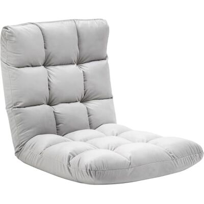 HOMCOM Fauteuil Convertible Grand Confort Inclinaison 90°-180° Gris Clair Fauteuil Paresseux, Dossier Multipositions, Flanelle Polyester Capitonné HOMCOM Fauteuil Convertible Grand Confort Inclinaison 90°-180° Gris Clair Fauteuil Paresseux, Dossier Multipositions, Flanelle Polyester Capitonné