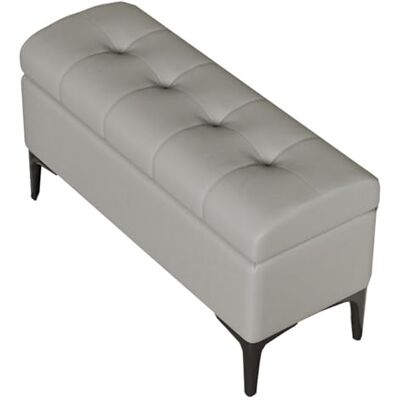 ZJYIGOWL Banc Ottoman De Rangement Pouf Rectangulaire Rembourré Avec Rangement Cuir Pied De Lit Canapé Banc À Chaussures Repose-pieds Pour Chambre À Coucher, Salon(Light Gray,60cm) ZJYIGOWL Banc Ottoman De Rangement Pouf Rectangulaire Rembourré Avec Rangement Cuir Pied De Lit Canapé Banc À Chaussures Repose-pieds Pour Chambre À Coucher, Salon(Light Gray,60cm)