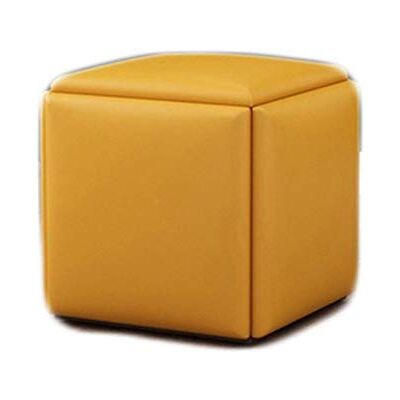 JCPQDWTD Tabouret carré multifonction en cuir jaune avec rangement pour économiser de l'espace de salon, repose-pieds ottoman, siège rembourré pour plus de confort JCPQDWTD Tabouret carré multifonction en cuir jaune avec rangement pour économiser de l'espace de salon, repose-pieds ottoman, siège rembourré pour plus de confort