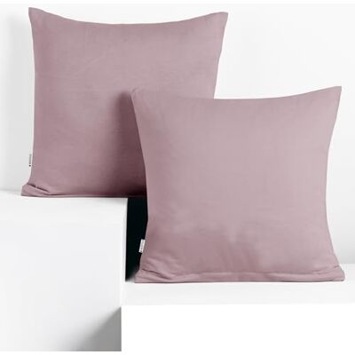 DecoKing Lot de 2 Taies d'oreiller 80 x 80 cm Jersey 100% Coton Peigné Fermeture Éclair Bruyère Amber DecoKing Lot de 2 Taies d'oreiller 80 x 80 cm Jersey 100% Coton Peigné Fermeture Éclair Bruyère Amber