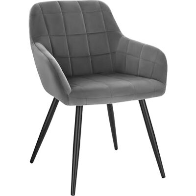 WOLTU 1 pièce Chaise de Salle à Manger Chaise de Cuisine rembourrée en Velours, Pied en métal,Gris Foncé BH93dgr-1 WOLTU 1 pièce Chaise de Salle à Manger Chaise de Cuisine rembourrée en Velours, Pied en métal,Gris Foncé BH93dgr-1