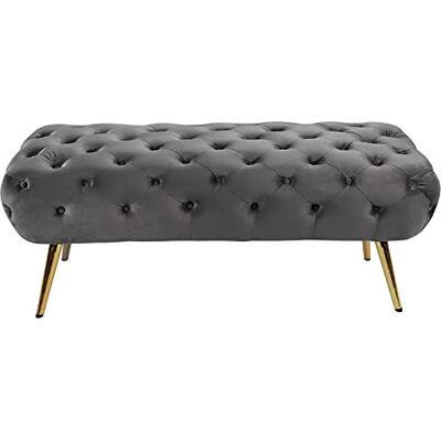 LDTTYRC Ottoman en velours Banc à chaussures rembourré en velours de luxe Repose-pieds rembourré moderne Confortable En peluche Canapé pour entrée Salon Gris 90 x 45 x 45 cm LDTTYRC Ottoman en velours Banc à chaussures rembourré en velours de luxe Repose-pieds rembourré moderne Confortable En peluche Canapé pour entrée Salon Gris 90 x 45 x 45 cm
