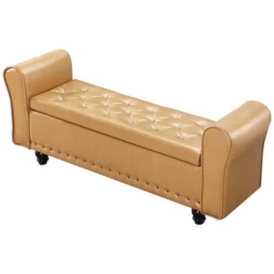 WWJKDSFY Banc de Rangement Moderne en Cuir, Banc Ottoman avec Accoudoirs, Grand Espace de Rangement Dissimulé, Idéal pour la Chambre à Coucher, L'entrée ou le Salon(100cm/39.3in) WWJKDSFY Banc de Rangement Moderne en Cuir, Banc Ottoman avec Accoudoirs, Grand Espace de Rangement Dissimulé, Idéal pour la Chambre à Coucher, L'entrée ou le Salon(100cm/39.3in)