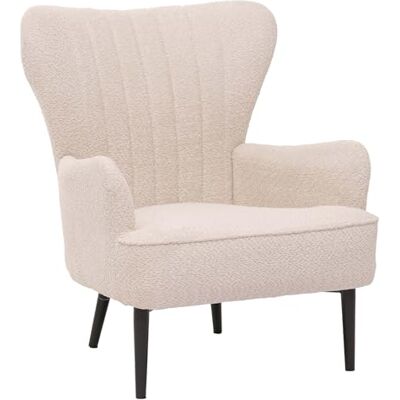 Mendler HWC-K37 Fauteuil de salon rembourré rétro vintage en tissu chenille (500 g/m²) certifié Öko-Tex Beige crème Mendler HWC-K37 Fauteuil de salon rembourré rétro vintage en tissu chenille (500 g/m²) certifié Öko-Tex Beige crème