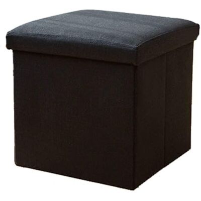QYMYOZ Repose-pieds, ottoman, cube pliable, boîte de rangement, boîte à jouets, tabouret de canapé, convient pour bureau, salle de séjour, noir 38 x 38 x 38 cm QYMYOZ Repose-pieds, ottoman, cube pliable, boîte de rangement, boîte à jouets, tabouret de canapé, convient pour bureau, salle de séjour, noir 38 x 38 x 38 cm