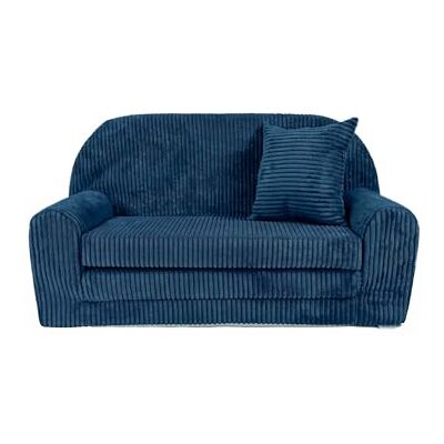 FORTISLINE Canapé enfant Rosalia Mini Mini canapé convertible en velours côtelé avec rallonge Canapé-lit 78 x 45 x 40 cm Canapé enfant certifié Oeko-TEX Avec coussins Bleu foncé FORTISLINE Canapé enfant Rosalia Mini Mini canapé convertible en velours côtelé avec rallonge Canapé-lit 78 x 45 x 40 cm Canapé enfant certifié Oeko-TEX Avec coussins Bleu foncé