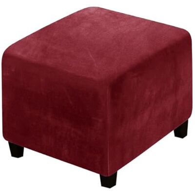 XGANGM Housse de pouf carrée en velours extensible pour repose-pieds 40 x 40/45 x 45/50 x 50/60 x 60/70 x 70/80 x 80/90 x 90/100 x 100 cm, rouge foncé, 36 x 36 x 36 cm XGANGM Housse de pouf carrée en velours extensible pour repose-pieds 40 x 40/45 x 45/50 x 50/60 x 60/70 x 70/80 x 80/90 x 90/100 x 100 cm, rouge foncé, 36 x 36 x 36 cm