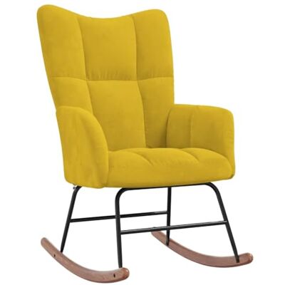 vidaXL Chaise à Bascule Chaise de Relaxation Siège de Relaxation Fauteuil de Salon Salle de Séjour Siège de Salon Maison Jaune Moutarde Velours vidaXL Chaise à Bascule Chaise de Relaxation Siège de Relaxation Fauteuil de Salon Salle de Séjour Siège de Salon Maison Jaune Moutarde Velours