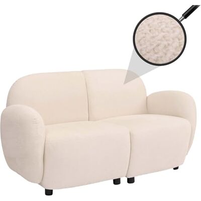 Mendler Canapé 2 places HWC-P33 Canapé salon 2 places Tissu chenille (330 g/m²) Certifié Öko-Tex Crème Mendler Canapé 2 places HWC-P33 Canapé salon 2 places Tissu chenille (330 g/m²) Certifié Öko-Tex Crème