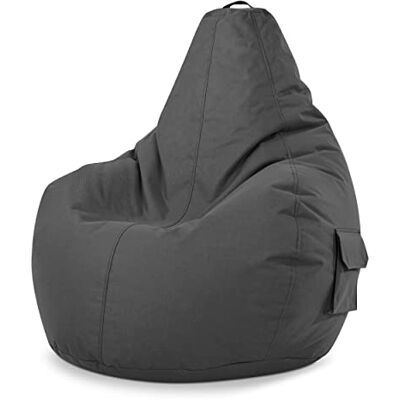 Green Bean Pouf avec dossier, 80 x 70 x 90 cm, fauteuil de jeu, avec rembourrage de 230 l, douillet, doux, lavable, coussin de sol, fauteuil de relaxation, chaise de jeu, anthracite Green Bean Pouf avec dossier, 80 x 70 x 90 cm, fauteuil de jeu, avec rembourrage de 230 l, douillet, doux, lavable, coussin de sol, fauteuil de relaxation, chaise de jeu, anthracite