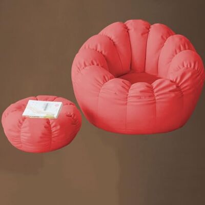 GWFBLID Pouf poire pour adultes, canapé paresseux avec ottoman, canapé de sol en fausse fourrure ultra doux avec dossier pétale, canapé de lecture rembourré pour salon, chambre à coucher, rose GWFBLID Pouf poire pour adultes, canapé paresseux avec ottoman, canapé de sol en fausse fourrure ultra doux avec dossier pétale, canapé de lecture rembourré pour salon, chambre à coucher, rose