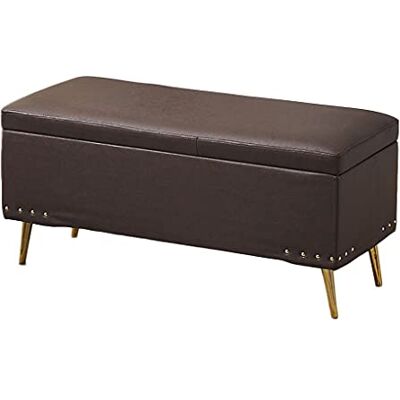 CWCQGH Banc ottoman pour chambre à coucher, lit, canapé, lit, canapé, moderne, minimaliste, tabouret de vestiaire, tabouret de chevet, tabouret long, marron foncé, 90 x 40 x 45 cm CWCQGH Banc ottoman pour chambre à coucher, lit, canapé, lit, canapé, moderne, minimaliste, tabouret de vestiaire, tabouret de chevet, tabouret long, marron foncé, 90 x 40 x 45 cm
