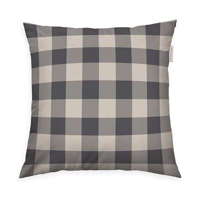 TOM TAILOR flanellen kussenhoes, 40 x 40 cm, 100% katoen/flanel, met omkeerbaar motief en gekleurde merkrits, klassiek geruit grijs, beige (antraciet en zonnig zand) TOM TAILOR flanellen kussenhoes, 40 x 40 cm, 100% katoen/flanel, met omkeerbaar motief en gekleurde merkrits, klassiek geruit grijs, beige (antraciet en zonnig zand)