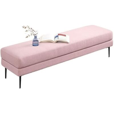 QYMYOZ Tabouret de chevet ottoman de rangement, tabouret à langer en tissu, tabouret décoratif de salon, tabouret de canapé, tabouret moderne, simple, banc de luxe, banc ottoman, rose, 120 x 50 x 43 QYMYOZ Tabouret de chevet ottoman de rangement, tabouret à langer en tissu, tabouret décoratif de salon, tabouret de canapé, tabouret moderne, simple, banc de luxe, banc ottoman, rose, 120 x 50 x 43
