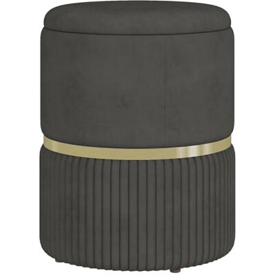 HOMCOM Pouf Tabouret Repose-Pied Coffre de Rangement 36x36x44cm Gris en Velours Côtelé, Design Moderne, pour Salon, Chambre HOMCOM Pouf Tabouret Repose-Pied Coffre de Rangement 36x36x44cm Gris en Velours Côtelé, Design Moderne, pour Salon, Chambre