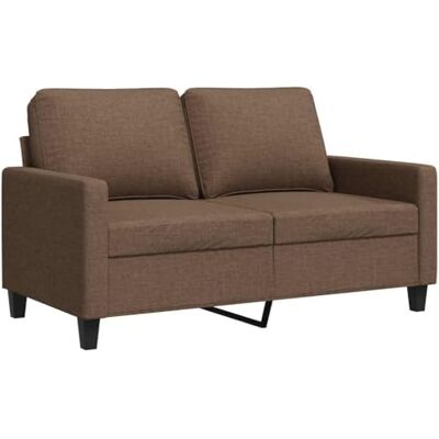vidaXL Canapé à 2 places Marron 120 cm Tissu vidaXL Canapé à 2 places Marron 120 cm Tissu