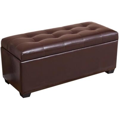 GIZNXBA Banc Ottoman Rectangulaire Pouf Ottoman Cuir Pour Chambre À Coucher Banc De Chevet Avec Rangement Pour Salon Repose-pieds Rembourré Avec Pieds Pour Entrée(Brown A,60CM) GIZNXBA Banc Ottoman Rectangulaire Pouf Ottoman Cuir Pour Chambre À Coucher Banc De Chevet Avec Rangement Pour Salon Repose-pieds Rembourré Avec Pieds Pour Entrée(Brown A,60CM)