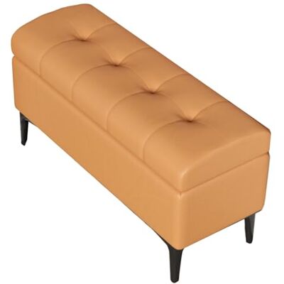GIZNXBA Banc Ottoman De Rangement Pouf Ottoman Cuir Rectangulaire Pour Canapé Repose-pieds Rembourré Avec Couvercle Rabattable Coffre De Rangement En Cuir Pour Chambre À Coucher(Orange,80cm) GIZNXBA Banc Ottoman De Rangement Pouf Ottoman Cuir Rectangulaire Pour Canapé Repose-pieds Rembourré Avec Couvercle Rabattable Coffre De Rangement En Cuir Pour Chambre À Coucher(Orange,80cm)