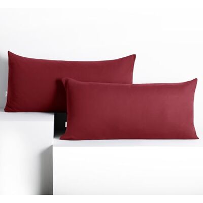 DecoKing Lot de 2 Taies d'oreiller 40 x 80 cm Jersey 100% Coton Peigné Fermeture Éclair Bordeaux Amber DecoKing Lot de 2 Taies d'oreiller 40 x 80 cm Jersey 100% Coton Peigné Fermeture Éclair Bordeaux Amber