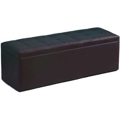 WENWENLEE Pouf de rangement pliable en simili cuir banc de canapé rectangulaire tabouret salon salon chaussures chambre à coucher banc de rangement boîte pliante repose-pieds jouet banc Osman (couleur WENWENLEE Pouf de rangement pliable en simili cuir banc de canapé rectangulaire tabouret salon salon chaussures chambre à coucher banc de rangement boîte pliante repose-pieds jouet banc Osman (couleur
