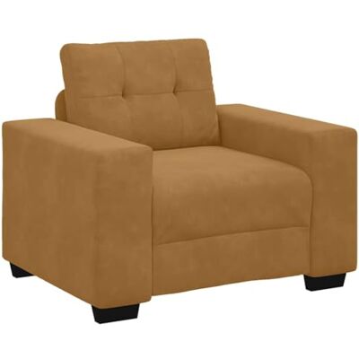 VIDAXL Fauteuil en Velours Marron VIDAXL Fauteuil en Velours Marron