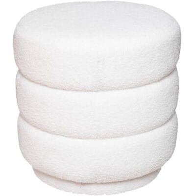 ATMOSPHERA CREATEUR D'INTERIEUR Atmosphera Pouf Sinan blanc bouclette ATMOSPHERA CREATEUR D'INTERIEUR Atmosphera Pouf Sinan blanc bouclette