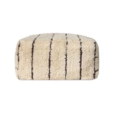 Lorena Canals Pouf décoratif à rayures naturel en coton, 45 x 45 x 22 cm Lorena Canals Pouf décoratif à rayures naturel en coton, 45 x 45 x 22 cm
