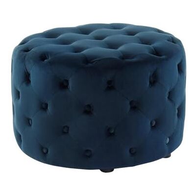 Pouf VENTE-UNIQUE en Velours - Bleu Nuit - 60x60x38cm - Pouf Pouf VENTE-UNIQUE en Velours - Bleu Nuit - 60x60x38cm - Pouf