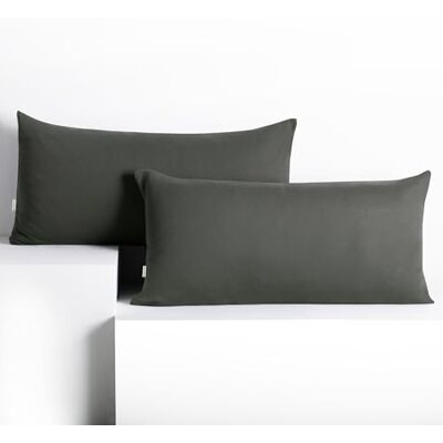 DecoKing Lot de 2 Taies d'oreiller 40 x 120 cm Jersey 100% Coton Peigné Fermeture Éclair Graphite Amber Fermeture éclair graphite DecoKing Lot de 2 Taies d'oreiller 40 x 120 cm Jersey 100% Coton Peigné Fermeture Éclair Graphite Amber Fermeture éclair graphite