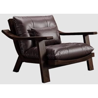 OZWJDY Coussin doux en cuir pour salon, chambre à coucher, canapé simple, luxueux, rétro, restaurant, café, villa, chaise d'appoint en bois massif, sans assemblage, chaise longue OZWJDY Coussin doux en cuir pour salon, chambre à coucher, canapé simple, luxueux, rétro, restaurant, café, villa, chaise d'appoint en bois massif, sans assemblage, chaise longue