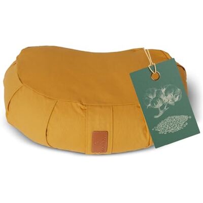Coussin de Yoga Ganesh - Coques de sarrasin bio - 45x30x14cm - Jaune indien Coussin de Yoga Ganesh - Coques de sarrasin bio - 45x30x14cm - Jaune indien