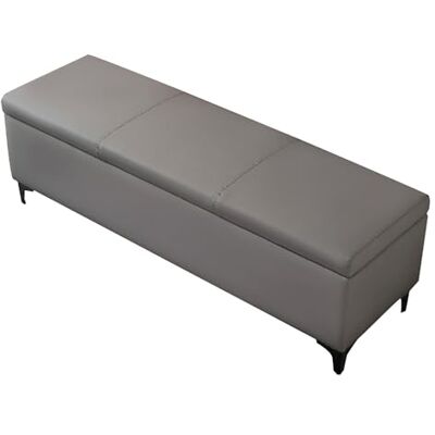 WWJKDSFY Banc de Rangement en Cuir Résistant, Banc Ottoman avec Pieds en Métal, Fines Coutures et Grande Capacité de Rangement, Entrée Chambre Salon(Dark gray,140cm/55.1in) WWJKDSFY Banc de Rangement en Cuir Résistant, Banc Ottoman avec Pieds en Métal, Fines Coutures et Grande Capacité de Rangement, Entrée Chambre Salon(Dark gray,140cm/55.1in)